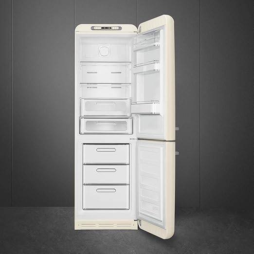 SMEG FAB32ULRD3 FAB32 Retro Refrigerator 50s Style Fridge with Bottom Freezer, No-Frost, LED Display & Lighting, LifePlus Zone, Multi-Airflow – 12.2 cu ft – Made in Italy, Red