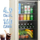 Small Beverage Refrigerator Cooler, 4.9 Cu.Ft Retro Mini fridge with Double Tempered Glass Door, 160 Can Wine Drink Beer Fridge for Office Bedroom Bar, 7 Temperatures and Adjustable Shelves