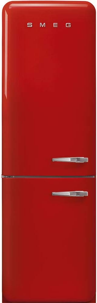 SMEG FAB32ULRD3 FAB32 Retro Refrigerator 50s Style Fridge with Bottom Freezer, No-Frost, LED Display & Lighting, LifePlus Zone, Multi-Airflow – 12.2 cu ft – Made in Italy, Red