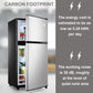 3.5 Cu.Ft Mini Fridge,Small Refrigerator 7 Level Adjustable Thermostat Removable Shelves with Stainless Steel 2 door for Office Dorm Apartment Silver, (KB02 FLS-80-SILVER-4)
