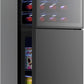 Double Door Beverage Wine Cooler with Freezer,1.3 Cu Ft Mini Fridge and 1.3 Cu Ft Freezer with Reversible Door,Dual Zone Temperature Control,Perfect for Home or Office