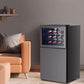 Double Door Beverage Wine Cooler with Freezer,1.3 Cu Ft Mini Fridge and 1.3 Cu Ft Freezer with Reversible Door,Dual Zone Temperature Control,Perfect for Home or Office