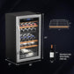 ROVSUN Dual Zone Beverage Cooler Refrigerator, 33 Bottle Chiller with Glass Door & Digital Temperature Control, Freestanding for Wine, Champagne, Beer