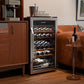 ROVSUN Dual Zone Beverage Cooler Refrigerator, 33 Bottle Chiller with Glass Door & Digital Temperature Control, Freestanding for Wine, Champagne, Beer