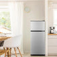 Anukis Compact Refrigerator 3.8 Cu Ft 2 Door Mini Fridge with Freezer for Apartment, Dorm, Office, Family, Basement, Garage - Silver