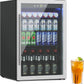 Beverage Refrigerator, 4.5 Cubic Feet/145 Can Fridge for Soda Beer or Wine with Adjustable Shelve & LED Display, Drink Refrigerator for Home/Bar/Office(Silver)