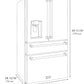 ZLINE Autograph 36 in. Counter-Depth Refrigerator with Bronze Traditional Handles (RFMZ-W-36-CB)