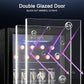 Antarctic Star 12 Bottle 48 Can Wine Cooler/Cabinet Beverage Refrigerator Mini Fridge Low Noise Clear Glass Door Counter Top Cellar for Beer Soda Bar 1.3 cu.ft Black