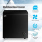 5.0 Cubic Feet Deep Chest Freezer Compact Freezers with Adjustable Thermostat Top Open Door Freezer Compressor Cooling with Rmovable Storage Basket for Home Kitchen Office and Bar (Black)