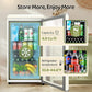Small Beverage Refrigerator Cooler, 4.9 Cu.Ft Retro Mini fridge with Double Tempered Glass Door, 160 Can Wine Drink Beer Fridge for Office Bedroom Bar, 7 Temperatures and Adjustable Shelves